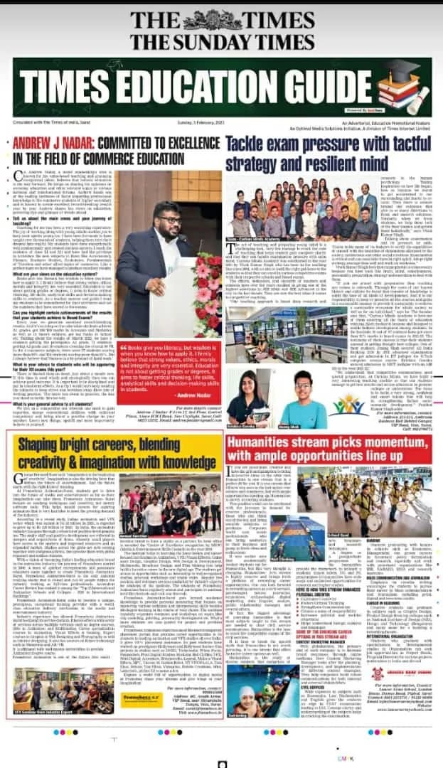 Times Education Guide  edition  published an article about Frameboxx Surat