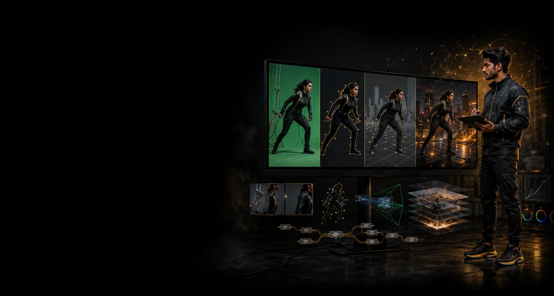 VFX artist with rotoscoping and compositing tools for MPAV Roto, Paint, Matchmove & Compositing
