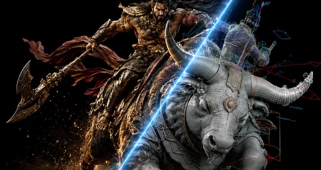 Warrior on beast for B.Sc Animation and VFX (TMV)