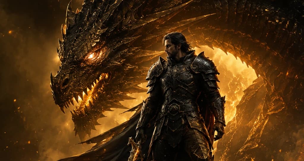 Warrior and dragon for B.Sc. in 3D Animation & Visual Effects (Medhavi)