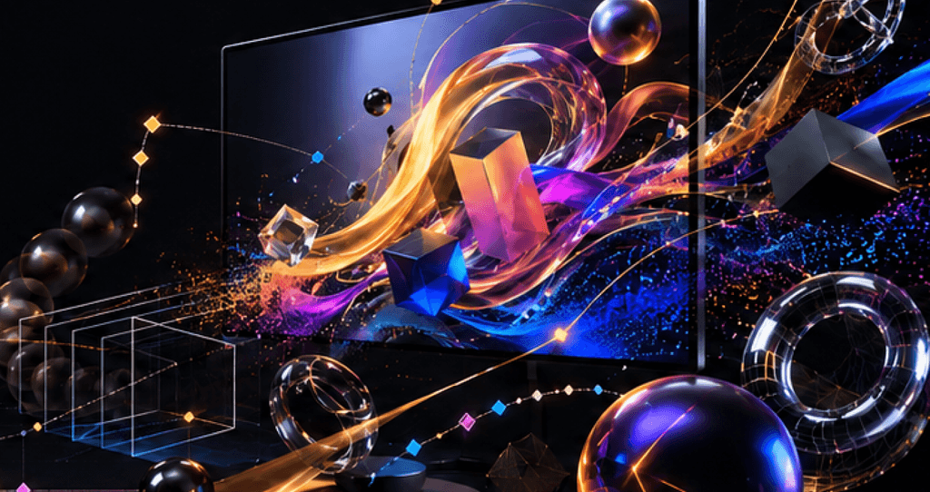 Abstract motion graphics display for MPMG Motion Graphics