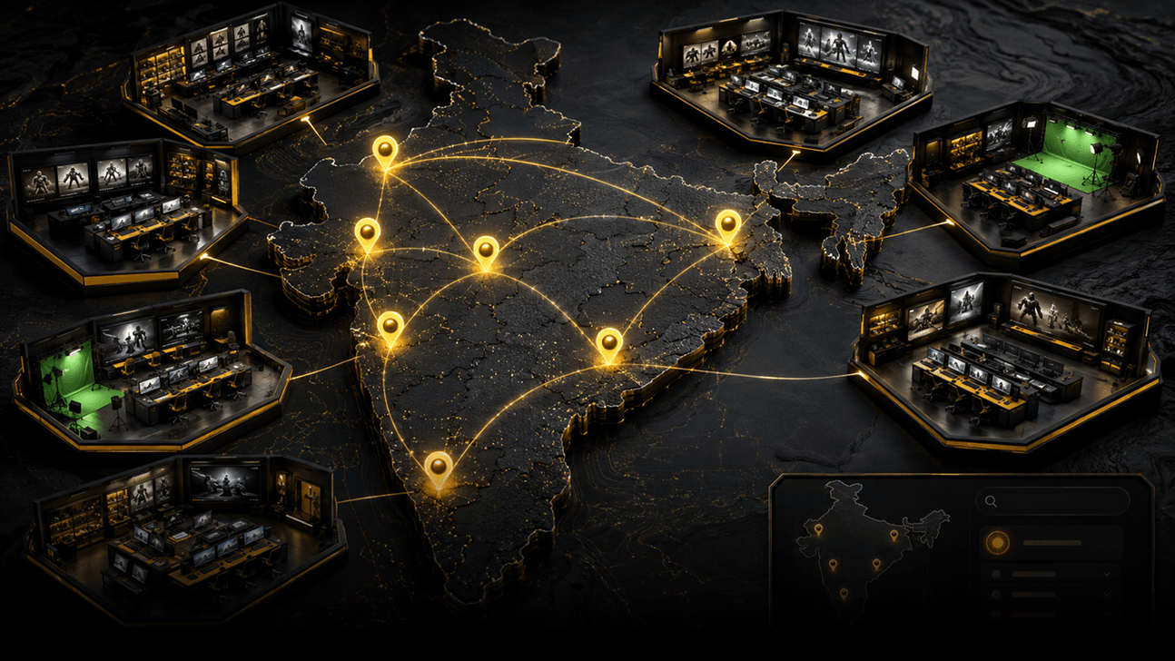 Frameboxx centres across India with studio infrastructure callouts