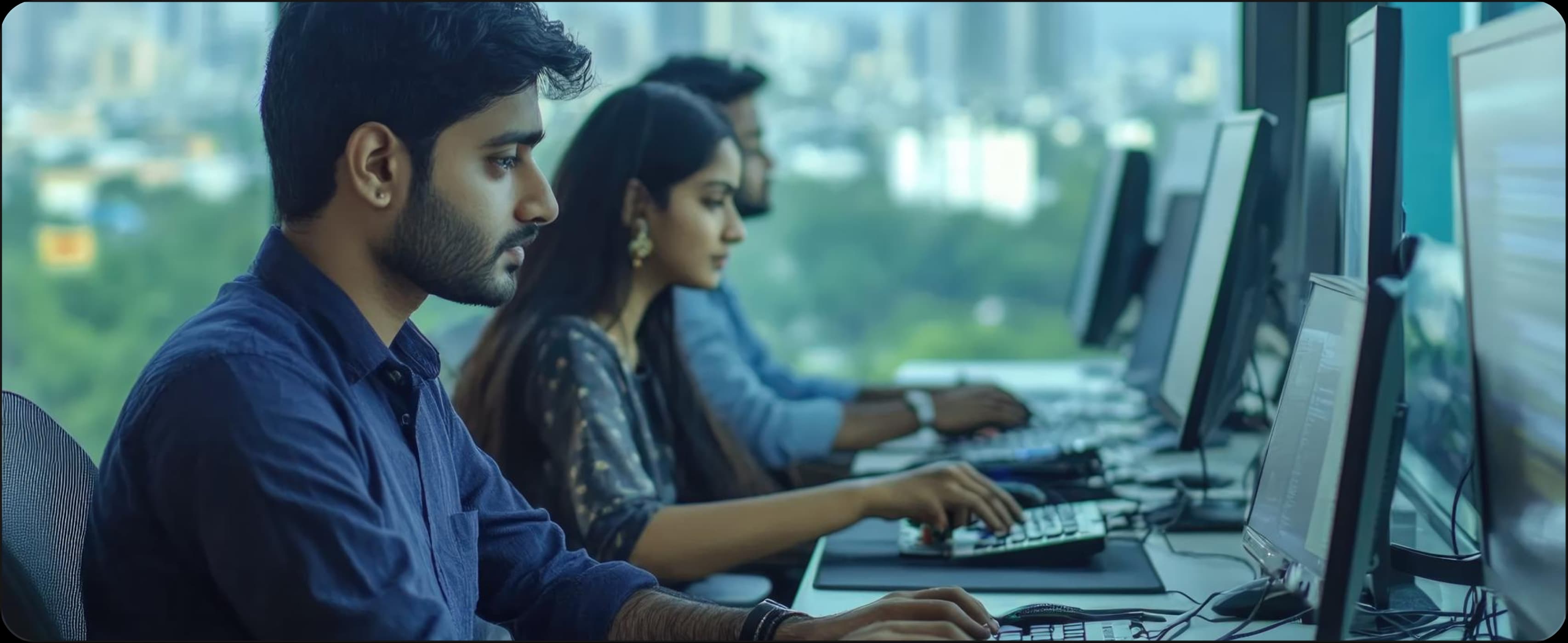 Students working in the new Pune campus collaborative studio