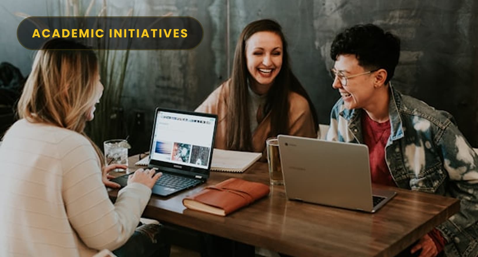 ACADEMIC INITIATIVES — Students collaborating on Frameboxx academic initiatives