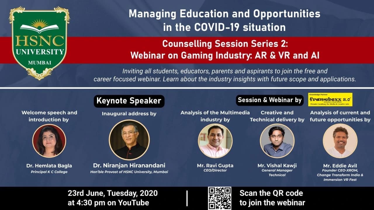Counseling Session Series 2: Webinar on Gaming Industry: AR & VR and AI