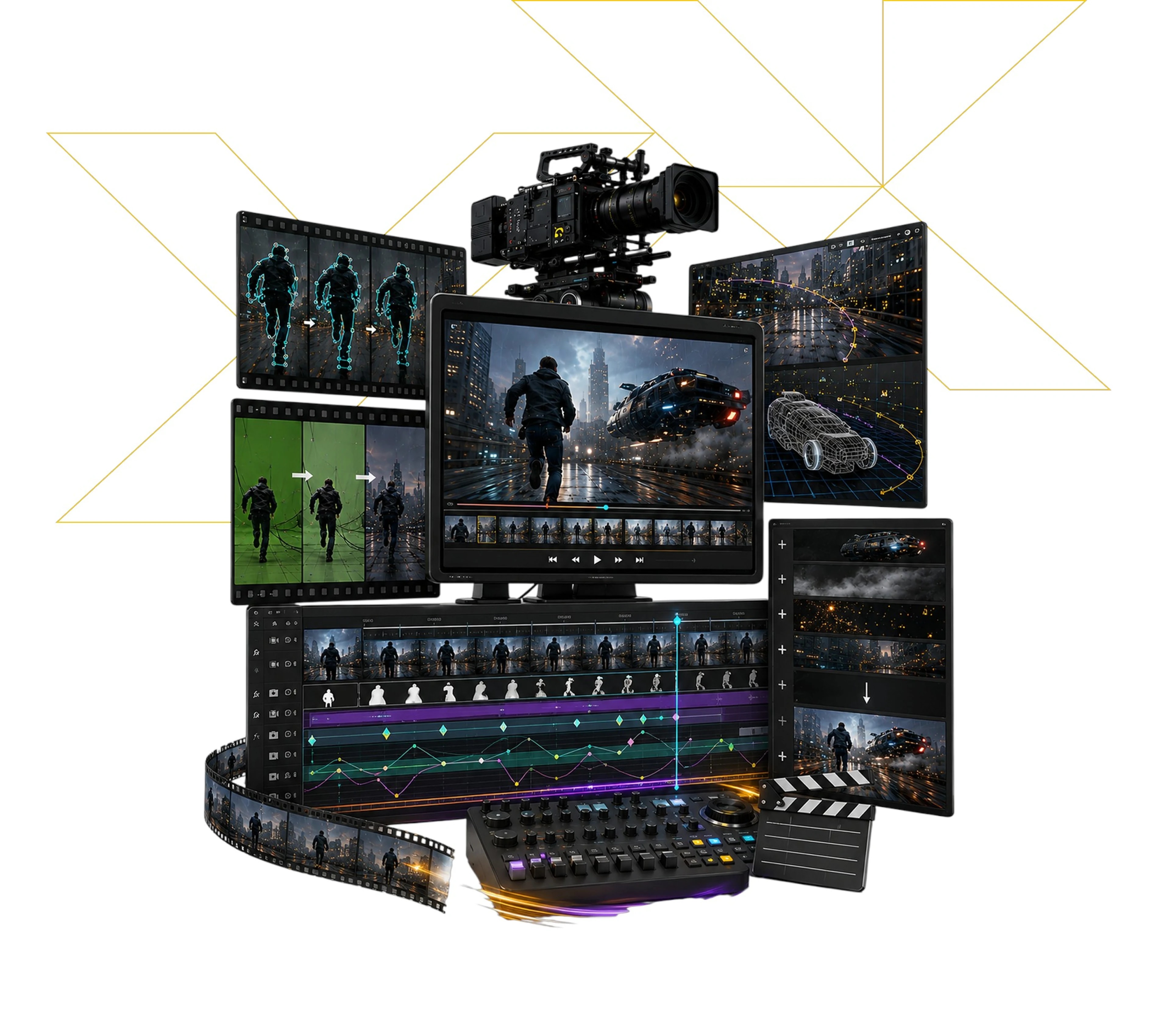 Compositing and matchmove visual for MPAV Roto, Paint, Matchmove & Compositing course overview