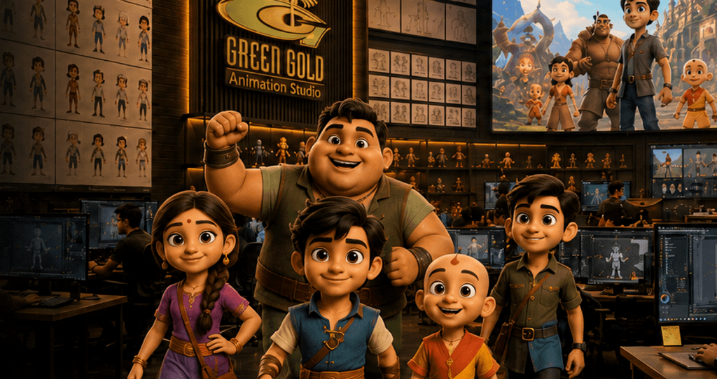 Green Gold studio characters for B.Sc. in 3D Animation & Visual Effects